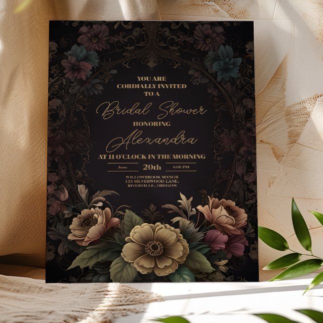 Royal Victorian Gothic Floral Bridal Invitation (Creator Uploaded)