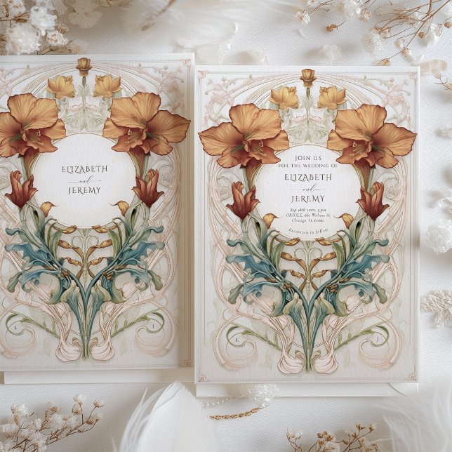 Royal Victorian Regal Copper Ivory Floral Wedding Invitation (Creator Uploaded)