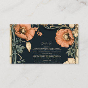 Royal Victorian Wedding Whimsical Floral Wedding Enclosure Card