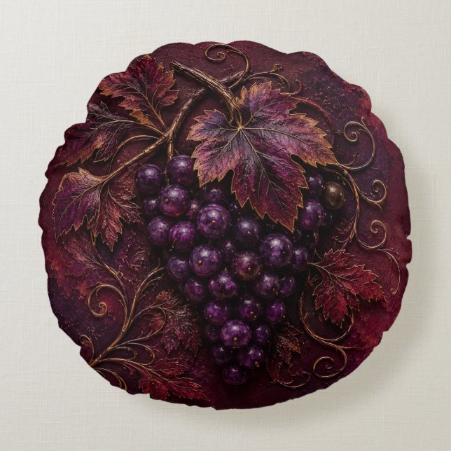 Royal Vineyard Elegance Round Cushion (Front)