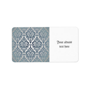 Royal,vintage,silver,teal,damask,victorian,chic,el Label