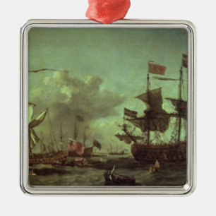 Royal Visit to the Fleet, 5th June 1672 Metal Tree Decoration