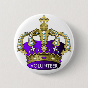 Royal Volunteer Princess Prince Queen King Crown 6 Cm Round Badge