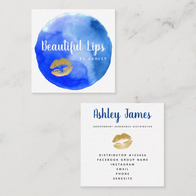 Royal Watercolor LipSense business card (Front/Back)