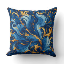 Royal Waves of Whimsy Swirls of Blue & Gold