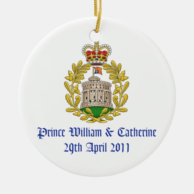 Royal Wedding Ceramic Tree Decoration (Front)