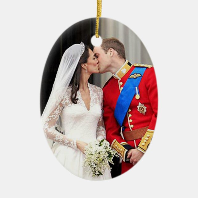 Royal Wedding Ceramic Tree Decoration (Front)
