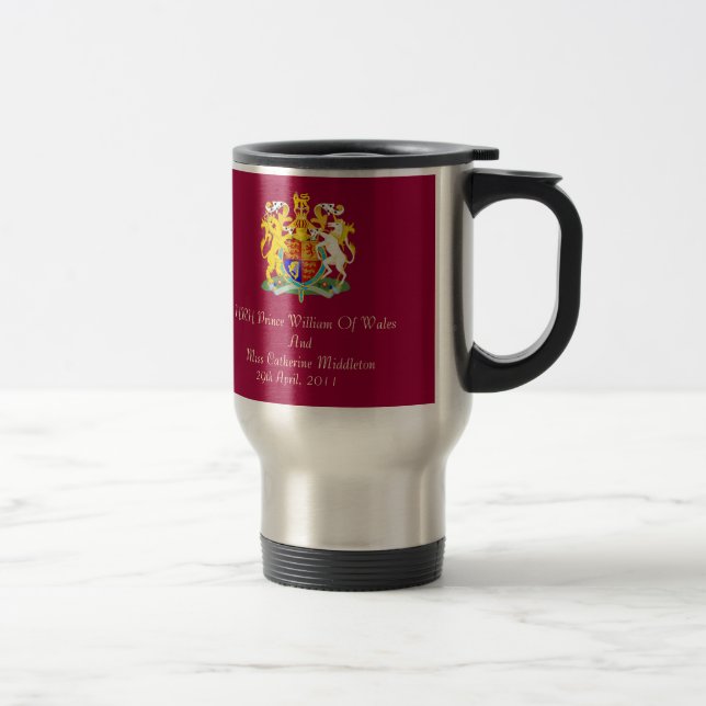 Royal Wedding Coat Of Arms Travel Mug (Right)