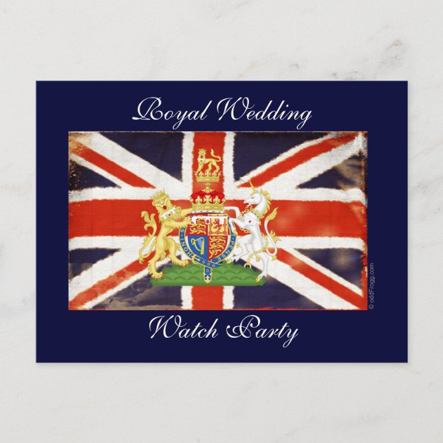 Royal Wedding Coat of Arms Watch Party Postcard (Front)