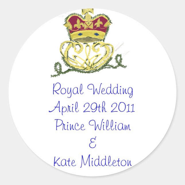 Royal Wedding Commemorative Classic Round Sticker (Front)