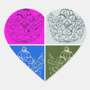 Royal Wedding/Crown Heart Sticker
