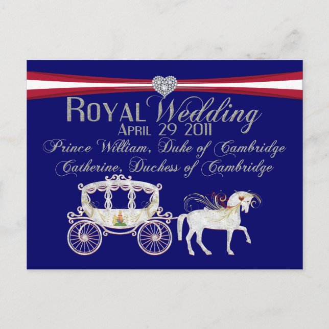 Royal Wedding Duke and Duchess of Cambridge Postca Postcard (Front)