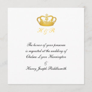Royal Wedding Golden Crown Invitation