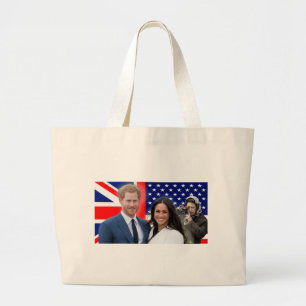 Royal Wedding Harry and Meghan Secret Admirer Large Tote Bag