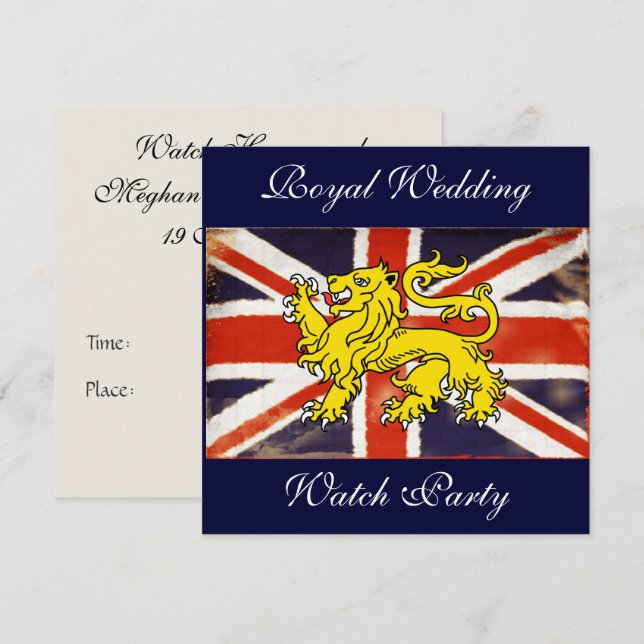 Royal Wedding Harry and Meghan Watch Party Invite (Front/Back)