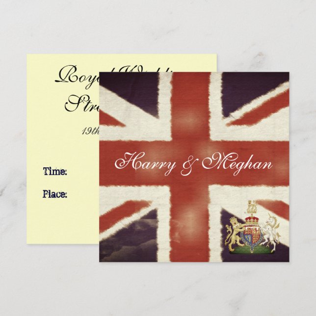 Royal Wedding Harry & Meghan Street Party Invite (Front/Back)