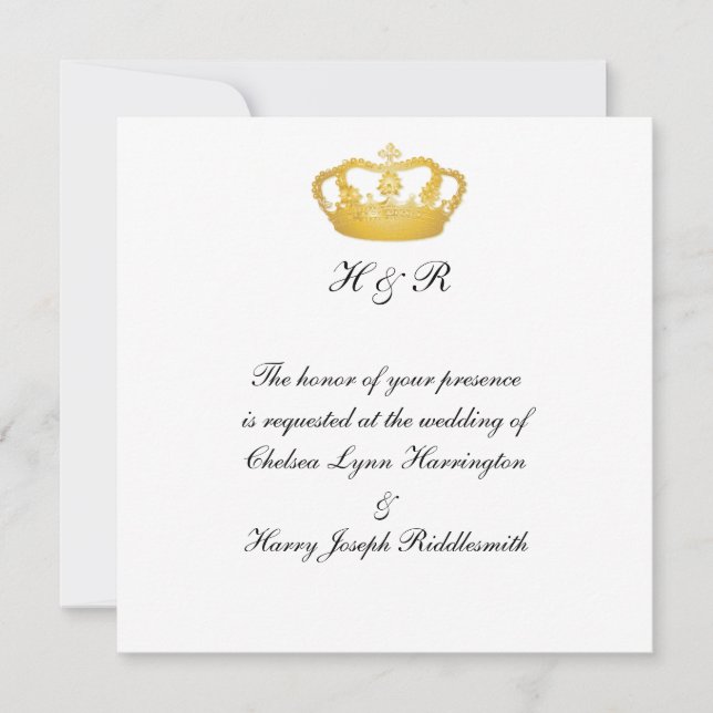Royal Wedding II -  Gold Invitation (Front)