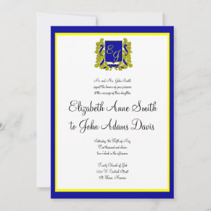 Royal Wedding Invitation Blue and Gold