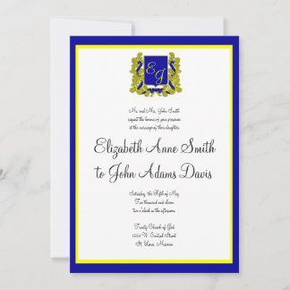 Royal Wedding Invitation Blue and Gold