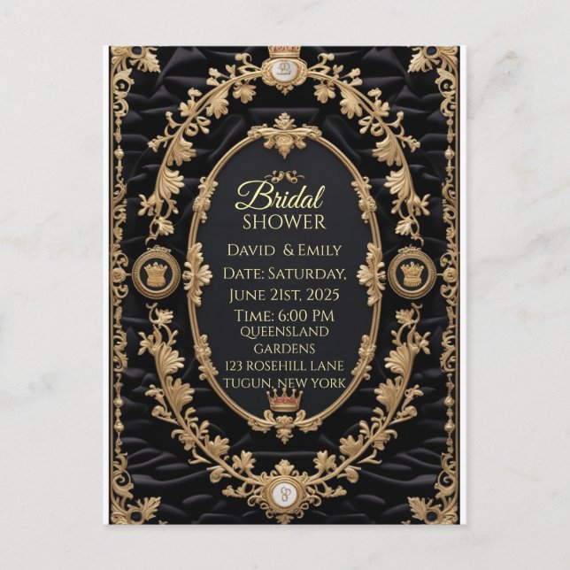 Royal wedding invitation postcard (Front)