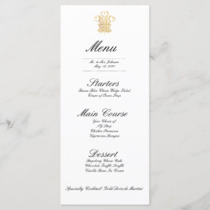 Royal Wedding Invitation Replica   Dinner Menu