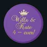 Royal Wedding Magnets for Party Favours<br><div class="desc">Having a royal wedding viewing party?  or just want to commemorate the royal wedding between Prince William and Catherine Middleton?  Magnets have a royal purple background and text that reads WILLS & KATE 4-EVER!  Pass these gorgeous magnets out to guests or collect all our magnets as royal wedding souvenirs!</div>