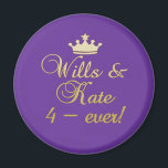 Royal Wedding Magnets for Party Favours<br><div class="desc">Having a royal wedding viewing party?  or just want to commemorate the royal wedding between Prince William and Catherine Middleton?  Magnets have a royal purple background and text that reads WILLS & KATE 4-EVER!  Pass these gorgeous magnets out to guests or collect all our magnets as royal wedding souvenirs!</div>