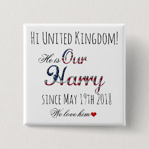 Royal Wedding Meghan Markle Prince Harry May 19th 15 Cm Square Badge
