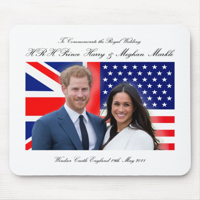 Royal Wedding Prince Harry and Meghan Markle Mouse Mat (Front)