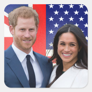 Royal Wedding Prince Harry and Meghan Markle Square Sticker
