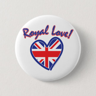 Royal Wedding, Royal Love, Union Jack Heart 6 Cm Round Badge