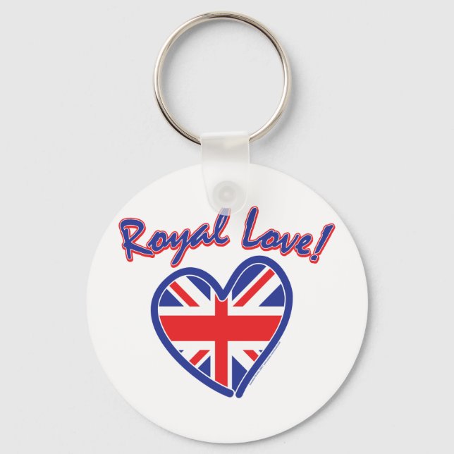 Royal Wedding, Royal Love, Union Jack Heart Key Ring (Front)