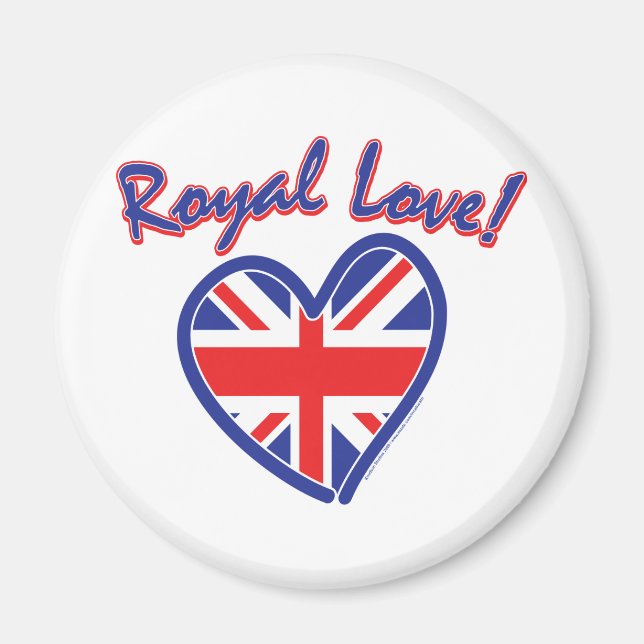 Royal Wedding, Royal Love, Union Jack Heart Magnet (Front)