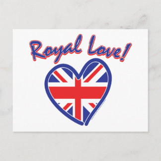 Royal Wedding, Royal Love, Union Jack Heart Postcard