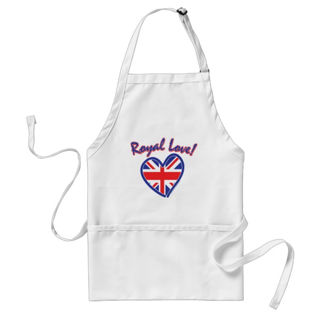 Royal Wedding, Royal Love, Union Jack Heart Standard Apron (Front)