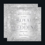 Royal Wedding Silver Winter Wonderland Crown Invitation<br><div class="desc">Royal Crown Wedding Silver Winter Wonderland Snowflakes. Christmas wedding. Silver Grey Sparkle jewel snowflake design. Please Note: All flat images,  they do not have real jewels!</div>