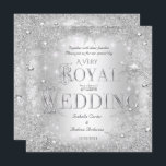 Royal Wedding Silver Winter Wonderland Crown Invitation<br><div class="desc">Royal Crown Wedding Silver Winter Wonderland Snowflakes. Christmas wedding. Silver Grey Sparkle jewel snowflake design. Please Note: All flat images,  they do not have real jewels!</div>