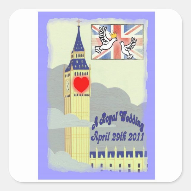 Royal Wedding Square Sticker (Front)