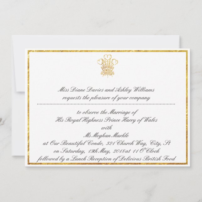Royal Wedding Watch Party Invitation | London UK (Front)