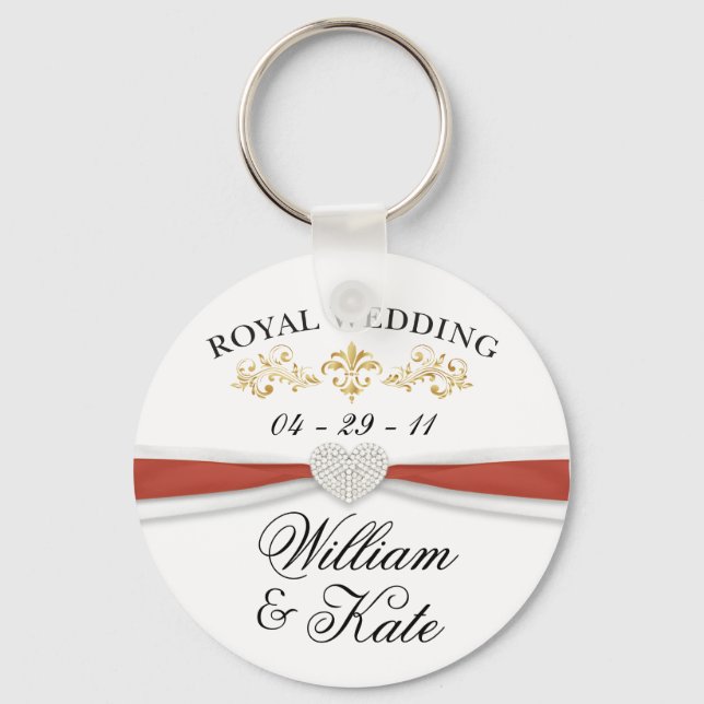 Royal Wedding - William & Kate Elegant Keepsakes Key Ring (Front)