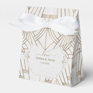 Royal White Gold Great Gatsby Wedding Favour Box