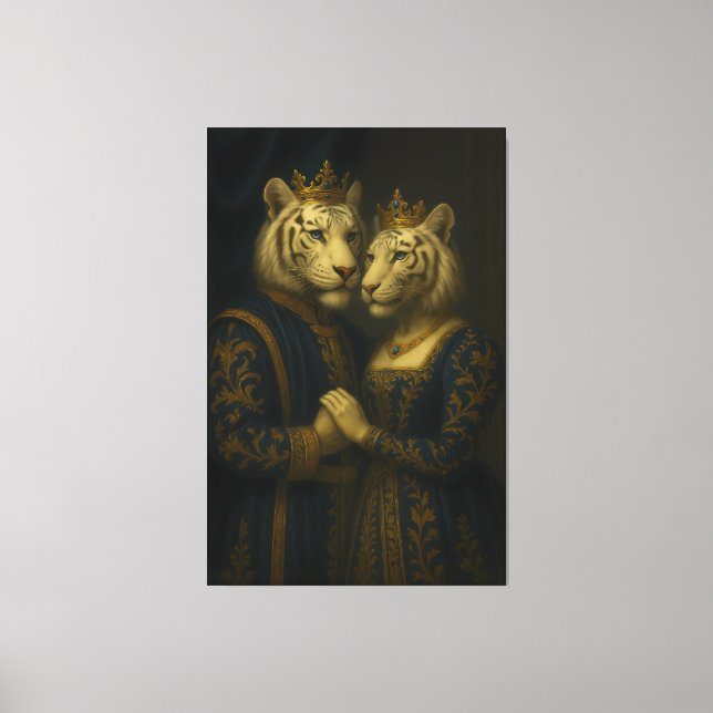 Royal White Tiger Couple • Fine Art Canvas (Front)
