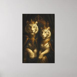 Royal White Tiger Couple • Fine Art Canvas