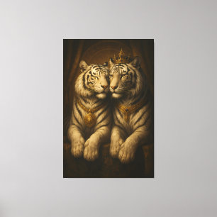 Royal White Tiger Couple • Fine Art Canvas