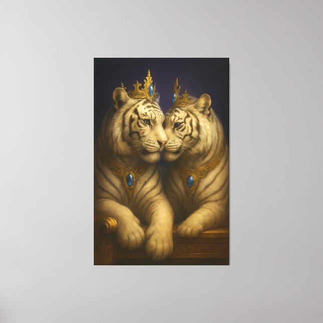 Royal White Tiger Couple • Fine Art Canvas (Front)