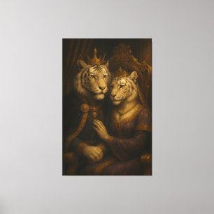Royal White Tiger Couple • Fine Art Canvas