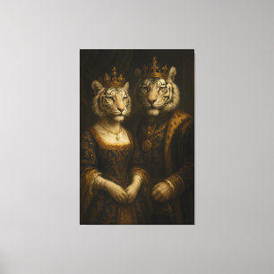 Royal White Tiger Couple • Fine Art Canvas