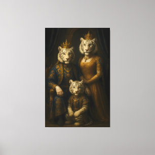 Royal White Tiger Family • Luxury Fine Art Canvas Print