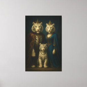 Royal White Tiger Royalty Portrait ManJiangHong Canvas Print