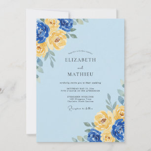 Royal Yellow Petal Wedding Invitation